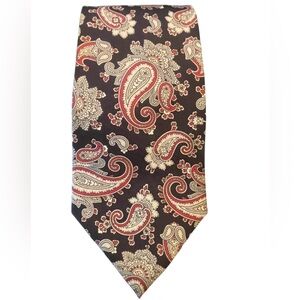 🖤❤️Christopher Hayes Paisley Patterned Tie - Black & Red. Pure Silk. Made in USA